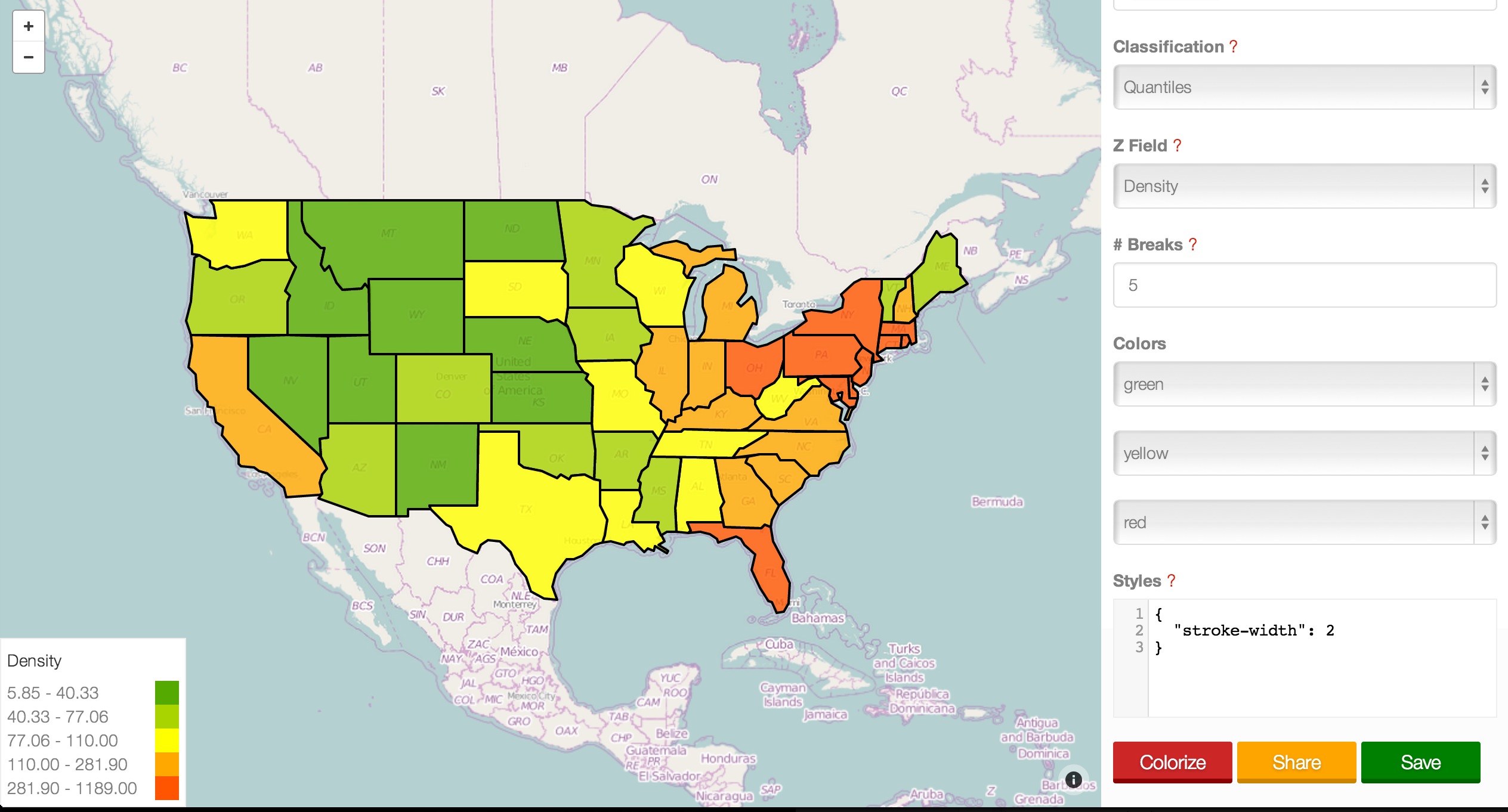 geocolor us choropleth